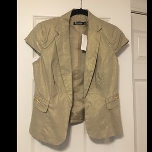 NY&C Gold Short Sleeve Blazer - Size:4 - NEW
